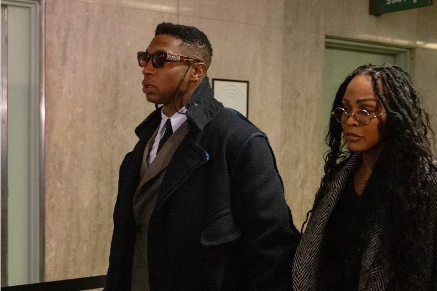 Actor Jonathan Majors appearing in court for his assault trial